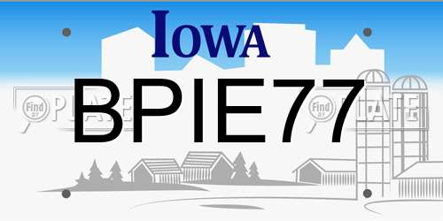 BPIE77 Iowa License Plate