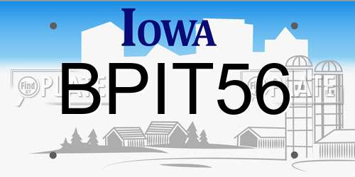 BPIT56 Iowa License Plate