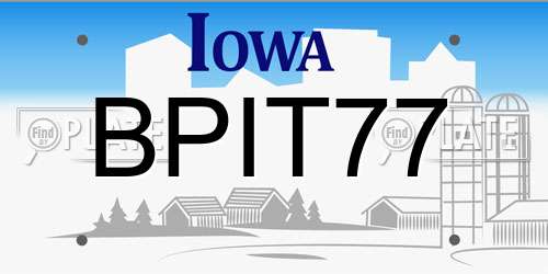 BPIT77 Iowa License Plate