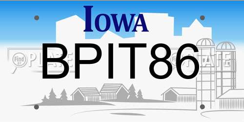 BPIT86 Iowa License Plate