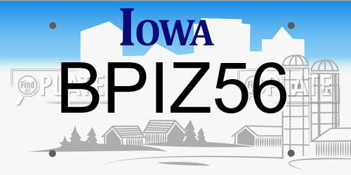 BPIZ56 Iowa License Plate