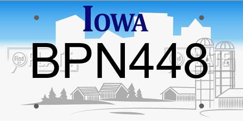 BPN448 Iowa License Plate