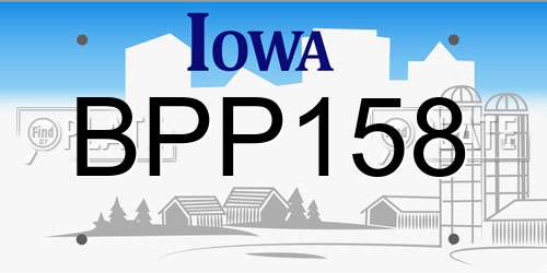 BPP158 Iowa License Plate