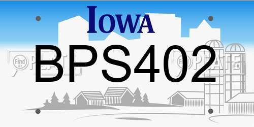 BPS402 Iowa License Plate