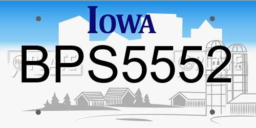 BPS5552 Iowa License Plate