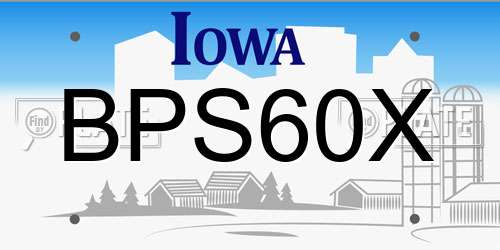 BPS60X Iowa License Plate