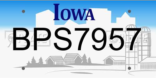 BPS7957 Iowa License Plate