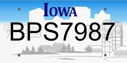 BPS7987 Iowa License Plate