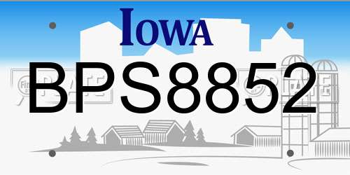 BPS8852 Iowa License Plate