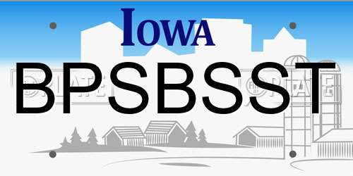 BPSBSST Iowa License Plate