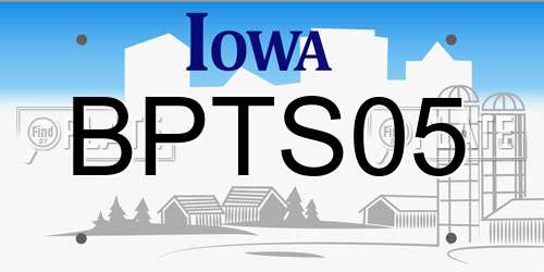 BPTS05 Iowa License Plate
