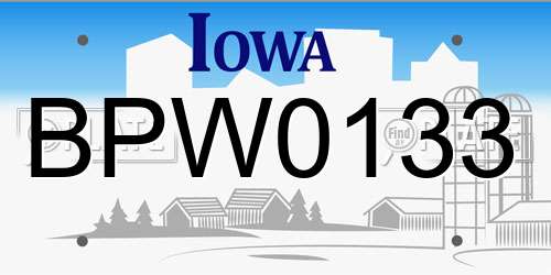 BPW0133 Iowa License Plate