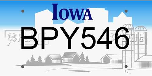 BPY546 Iowa License Plate