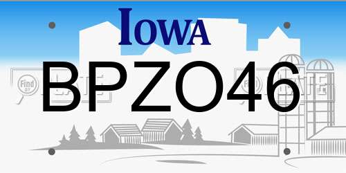 BPZO46 Iowa License Plate