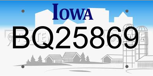 BQ25869 Iowa License Plate