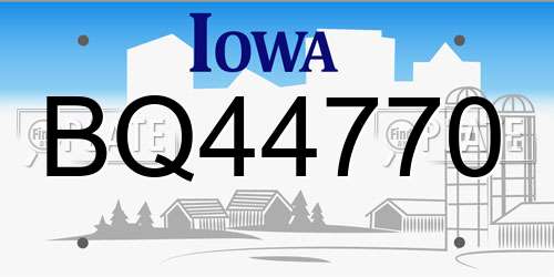 BQ44770 Iowa License Plate