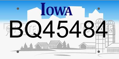 BQ45484 Iowa License Plate