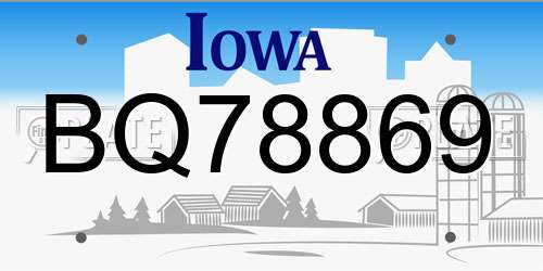 BQ78869 Iowa License Plate
