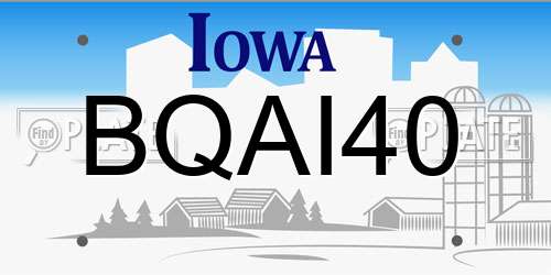 BQAI40 Iowa License Plate