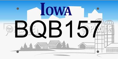 BQB157 Iowa License Plate