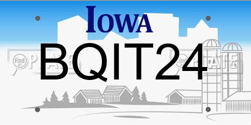 BQIT24 Iowa License Plate