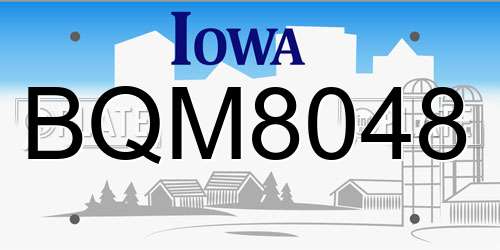 BQM8048 Iowa License Plate