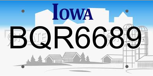 BQR6689 Iowa License Plate