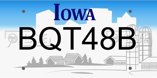 BQT48B Iowa License Plate