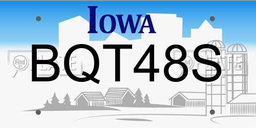 BQT48S Iowa License Plate