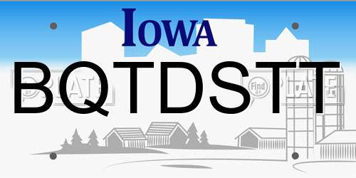 BQTDSTT Iowa License Plate