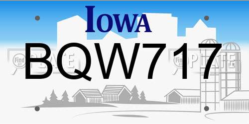 BQW717 Iowa License Plate
