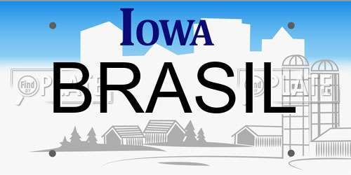 BRASIL Iowa License Plate