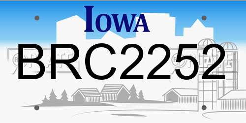 BRC2252 Iowa License Plate