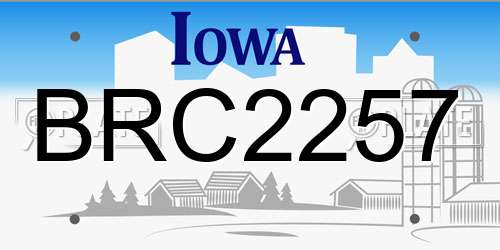 BRC2257 Iowa License Plate