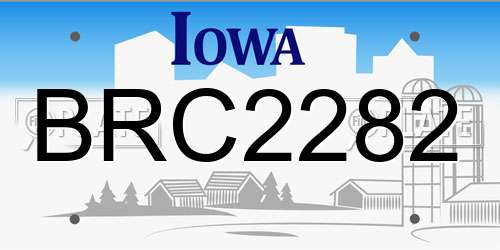 BRC2282 Iowa License Plate