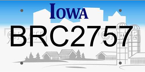 BRC2757 Iowa License Plate