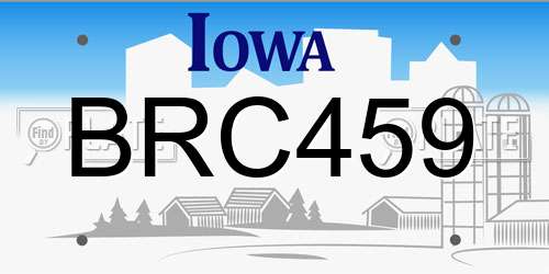 BRC459 Iowa License Plate