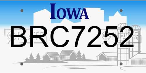 BRC7252 Iowa License Plate