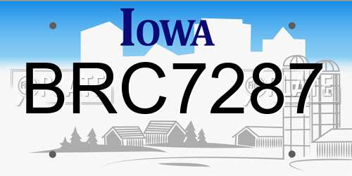BRC7287 Iowa License Plate