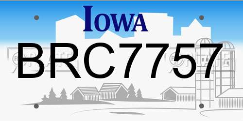 BRC7757 Iowa License Plate