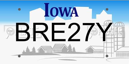 BRE27Y Iowa License Plate