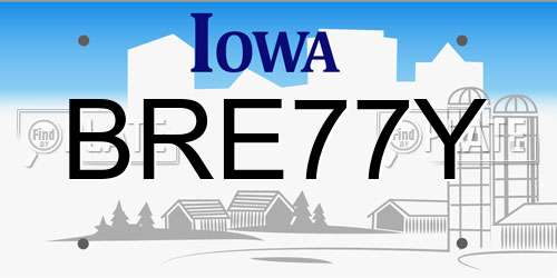 BRE77Y Iowa License Plate