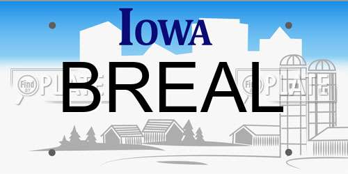 BREAL Iowa License Plate