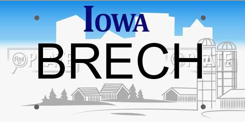 BRECH Iowa License Plate