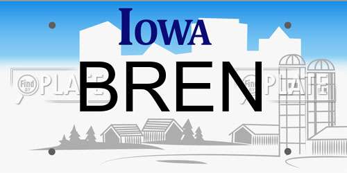 BREN Iowa License Plate