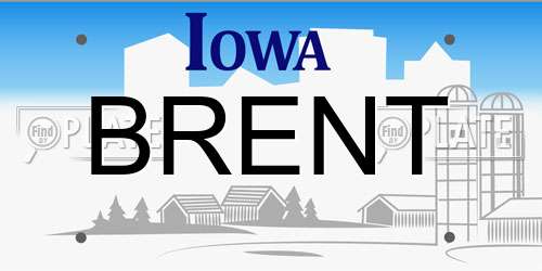 BRENT Iowa License Plate
