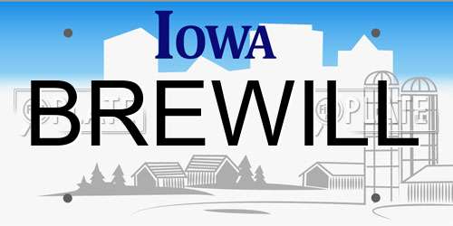 BREWILL Iowa License Plate