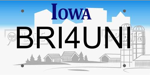 BRI4UNI Iowa License Plate