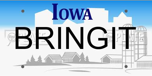 BRINGIT Iowa License Plate