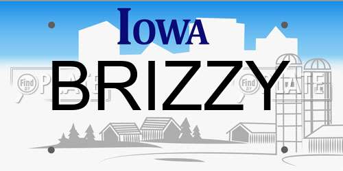 BRIZZY Iowa License Plate